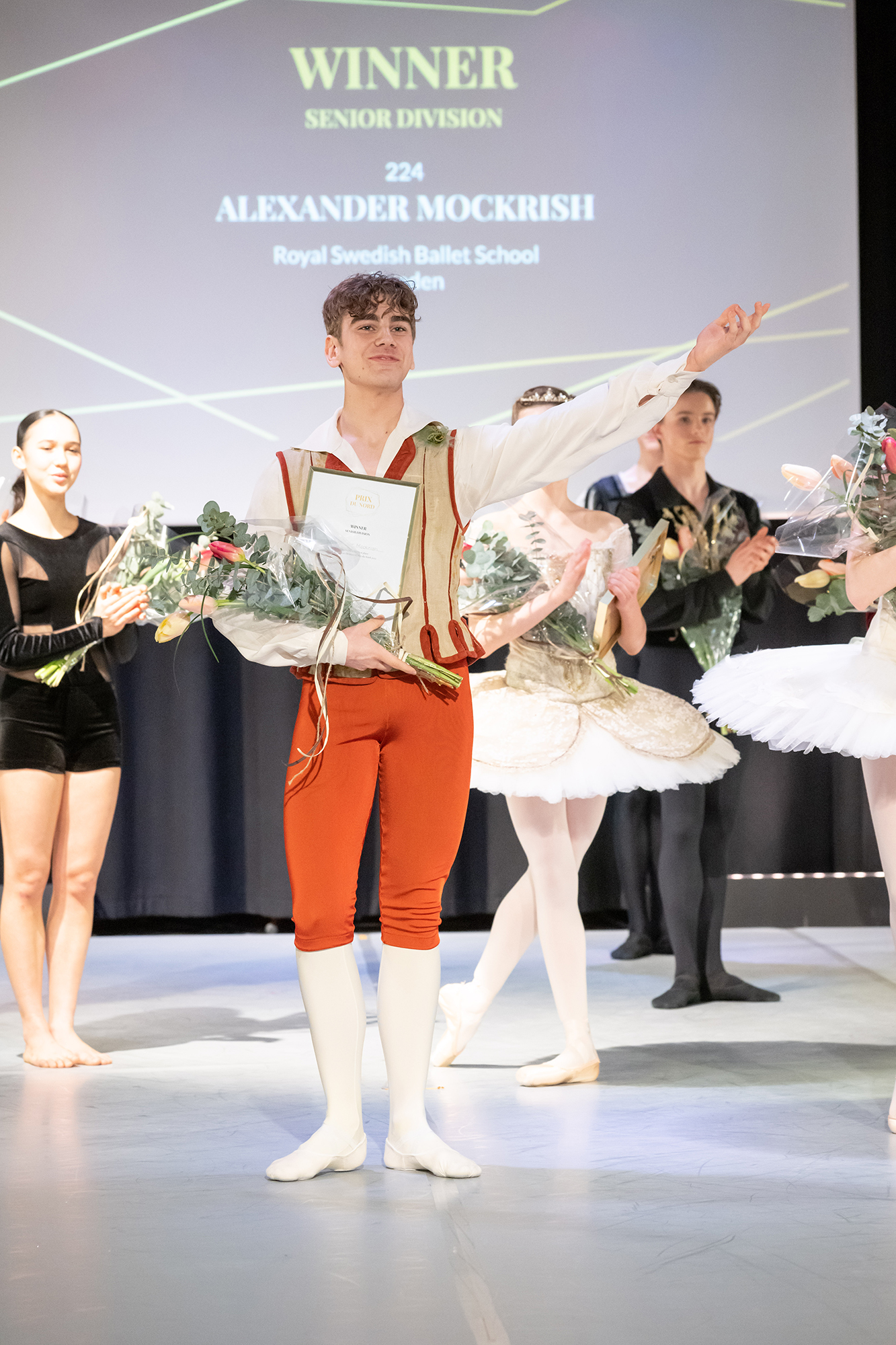 1# place and the winner of the Senior Division of Prix du Nord 2023: 224 Alexander Mockrish, 16 years old Royal Swedish Ballet School, Stockholm Sweden.
